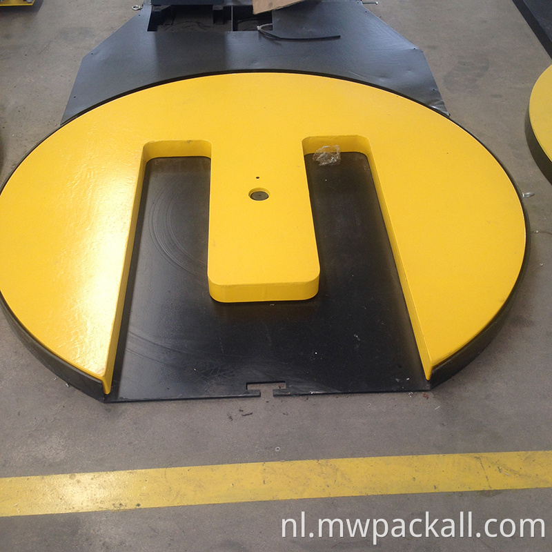 Factory Prijs Automatisch M-type Turntable Pallet Stretch Film Wikkelmachine /Pallet Wrapper met vorkheftruckkanaal